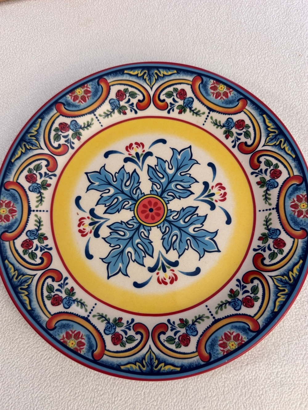 Euro Ceramica Zanzibar Salad / Dessert Plate - 8.5" boho Moroccan Spanish